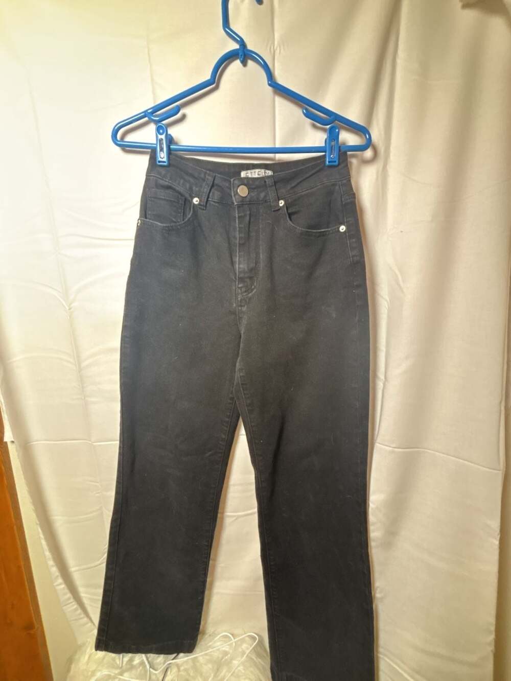 Ettelo Denim Collection Black High Waisted Straight Leg Jeans